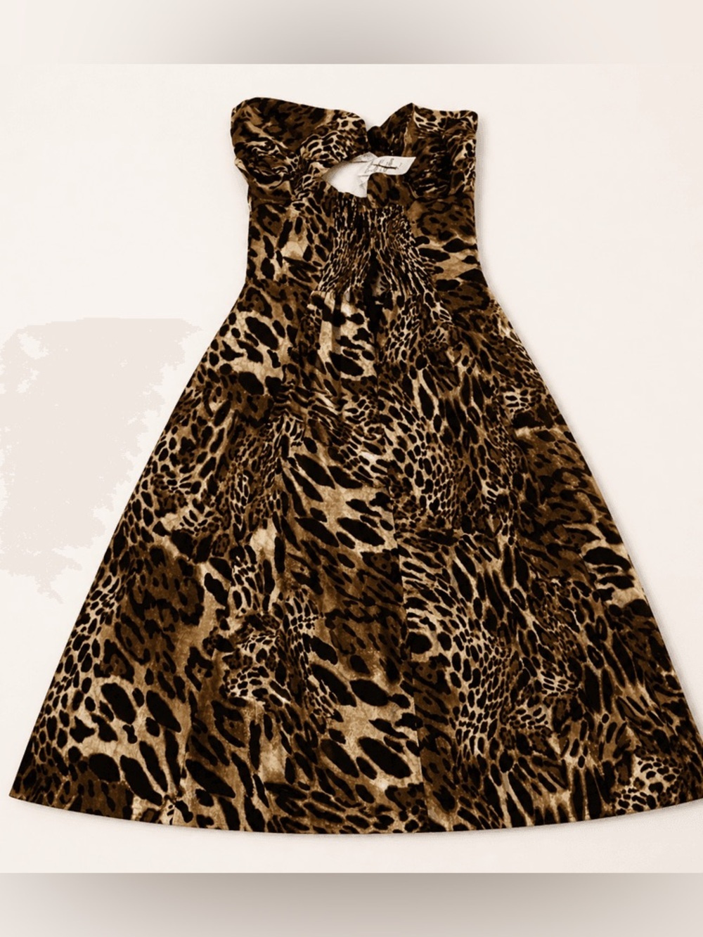 Wayf Brown Leopard Mini Dress